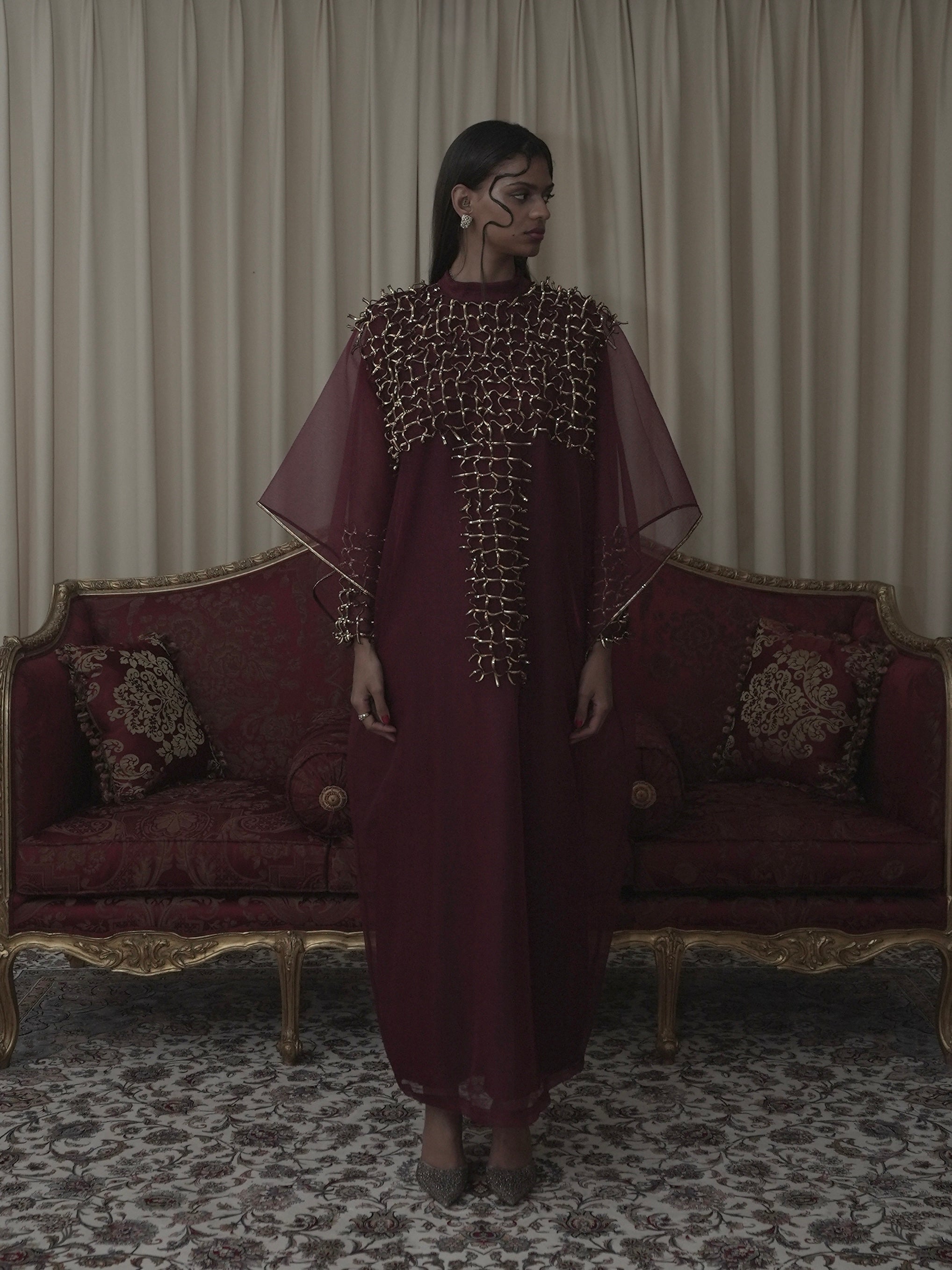 “3D Grid” - maroon